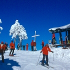 skifahren auf dem Gipfel des Hohenbogens